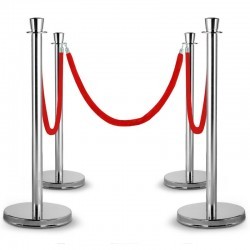 4 poteaux de guidage et cordons en velours rouges